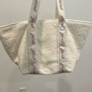 Victorias Secret Pink fuzzy tote bag